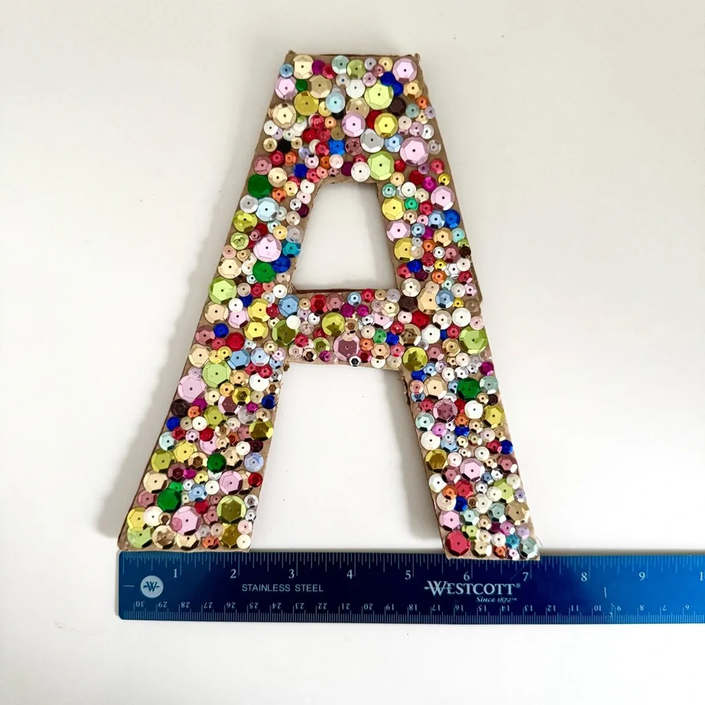 🎀 5/$25 Multicolor Sequin Letter 'A' Wall Art